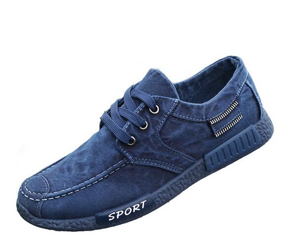 Homens Sapatos de Lona 2017 dos homens Novos da Moda Sólida Confortável Sapatos Casuais Masculino Lace-up Denim Pano de Outono Sapatos G351