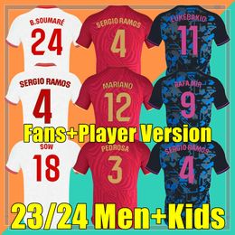 Séville FC 2023 2024 Maillots de football Sevillas final L.OCAMPOS SUSO JONG Maillot GUDELJ NESYRI TECATITO MUNIR RAFA hommes enfants kit 23 24 maillot de football garçon ensembles à domicile 3ème