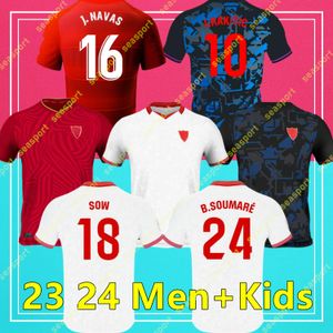 Séville FC 23 24 Sevillas Soccer Jerseys Final L.OCAMPOS SUSO JONG Maillot GUDELJ K.REKIK TECATITO MUNIR RAFA Hommes Enfants Kit 2023 2024 Maillot de football Garçon Ensembles Accueil Extérieur 3ème