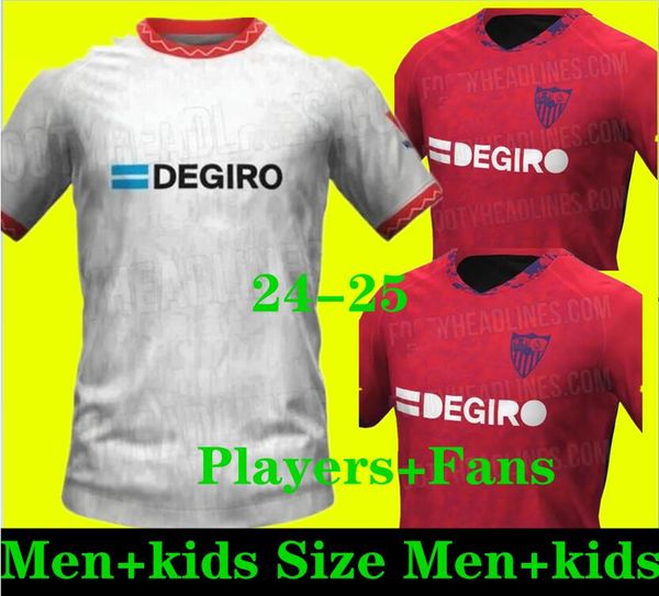 Séville FC 24 25 Sevillas Soccer Jerseys Final L.ocampos Suso Jong Maillot Gudelj K.Rekik Tecatito Munir Rafa Men Kids Kit 2023 2024 Football Shirt Boy set à la maison 3e 3e