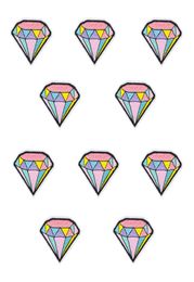 Naai borduurwerk patch voor kleding opstrijkbare stoffen kleur diamant streep patch voor jongeren jas cartoon accessoires 10 PCS4104332