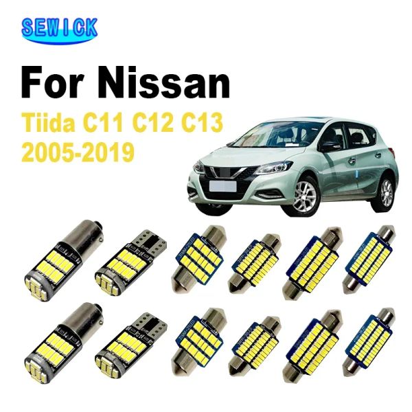 SEWICK 13PCS Canbus LED Bulbes pour Nissan Tiida C11 C12 C13 2005-2016 2017 2018 2019 CAR MAP INTÉRIEUR DE LED INTÉRIEURE