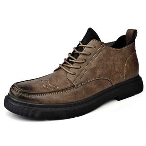 Couture HBP Semelle non brand épaisse orteil rond de chaussures en cuir authentique Men de mode Bottes