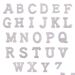 Nociones de costura 26 letras en inglés Diamantes de imitación de perlas para ropa A-Z Alfabeto Colorf Perlas Apliques Coser Unos Diy Nombre Entrega de gota
