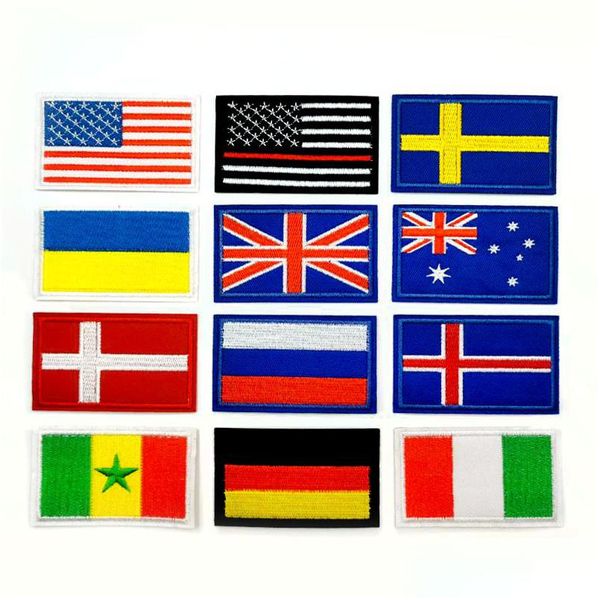 Nociones de costura 3,1x1,9 pulgadas tamaño pequeño bandera de Inglaterra americana bordados planchar o coser bolsas de ropa DIY apliques de ropa Drop Del