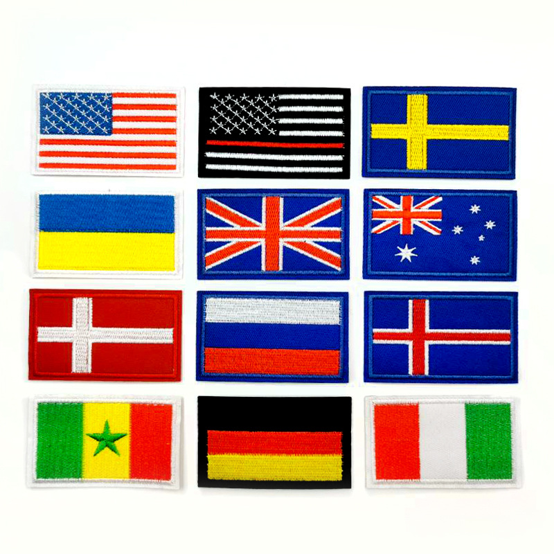 Dikiş kavramları 3.1x1.9 inç küçük boyutlu Amerikan İngiltere bayrağı işlemeli yamalar demir üzerinde veya giysi torbalarına dikiş Diy giysi aplike