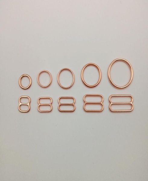 Notas de costura anillos de sujetador y deslizadores Strap de ajuste de correa en oro rosa5453960