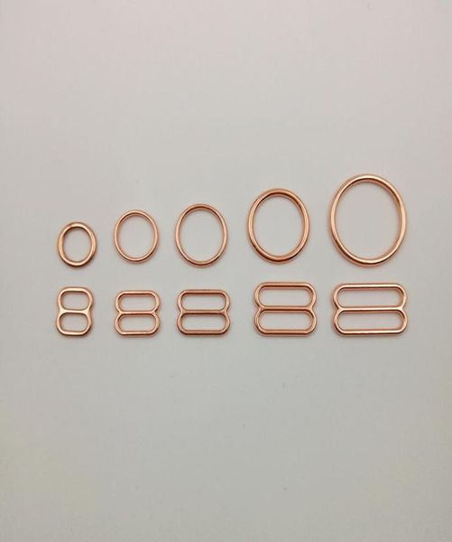 Nociones de costura anillos de sujetador y deslizadores de la correa de ajuste de correa en el oro rosa 6662417