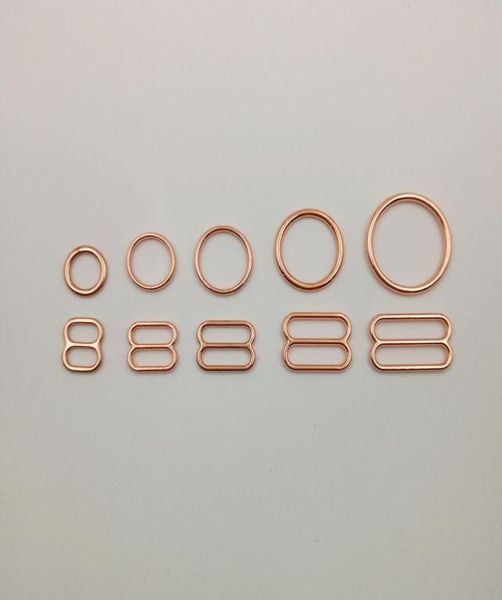 Notas de costura anillos de sujetador y sliders Strap de ajuste de correa en Rose Gold9510060