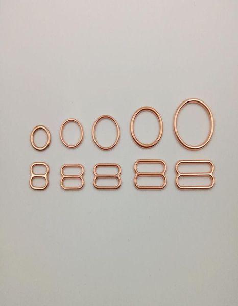 Nociones de costura anillos de sujetador y control deslizante de ajuste de correa en oro rosa5579493