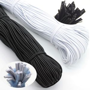 Nociones de costura Banda elástica redonda de alta calidad Cordón Elástico Caucho blanco negro Cuerda elástica para coser prendas Accesorios de bricolaje 1 mm 2 mm 3 mm 4 mm 5 mm