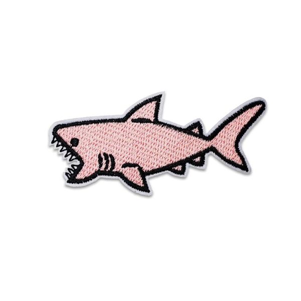 Couture Notions patchs de broderie requin rose dessin animé Animal fer sur pour vêtements Patch275J personnalisé