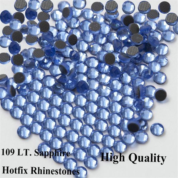 Nociones de costura SS6-SS30 DMC Fix Rhinestone Flatback Glass Iron on Stone Light Sapphire Ropa Decoración Top Quality2390