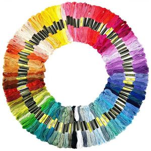 Outils de couture, 100 écheveaux de fil à broder, couleurs aléatoires, fil de coton avec 12 bobines pour tricoter le point de croix