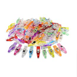 Outils de notions de couture 100 pcs/lot ruban biais fabricant bricolage travail pied étui fournitures pince en plastique ourlets accessoires artisanat couture