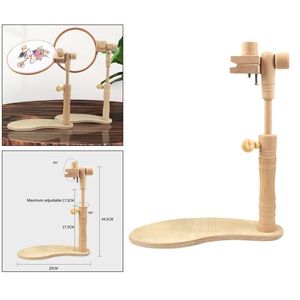 Naaiende noties Tools Verstelbare Houten Borduurwerk Lap Stand Tapestry Frame Cross Stitch Rack Houder Tabletop DIY Hoop