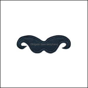 Naaimoties gereedschap kleding 10 stks zwarte mustachees voor kledingijzer op overdracht applique jeans tassen diy naa borduurbadge druppel delive