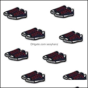 Naaimotions gereedschap kleding 10 stks sneakerses badges voor kleding ijzer geborduurde applique naa zelf accessoires kleding drop levering 202