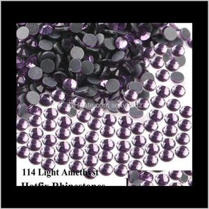 Couture Notions Outils Vêtements Dmc Fix Strass Violetlight Améthyste Flatback Pierres Pour Bricolage Décorations Or283m