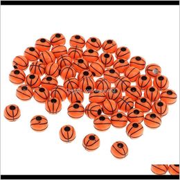 Nociones de costura Herramientas Ropa Entrega de gotas 2021 Venta al por mayor 60pcs 12mm Resina Espaciador Cuentas de baloncesto DIY Hallazgos Artesanías Mjprf