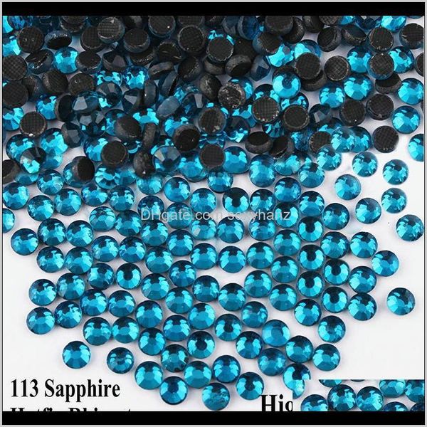 Nociones de costura Herramientas Ropa Sapphire Ss6-Ss30 Dmc Blue Zircon Fix Rhinestones Iron On Strass Flatback Fix Diy Nail Art /