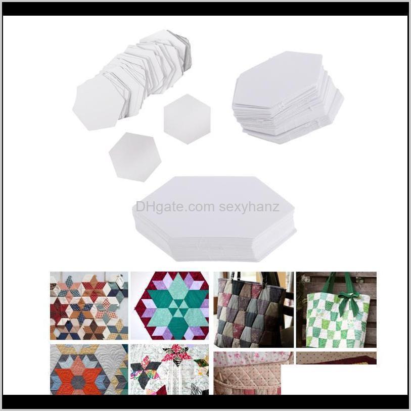 Notions de couture Outils Vêtements Drop Livraison 2021 300Pcs Modèle de matelassage en forme d'hexagone Modèle de papier anglais pour patchwork Tailles assorties 26M