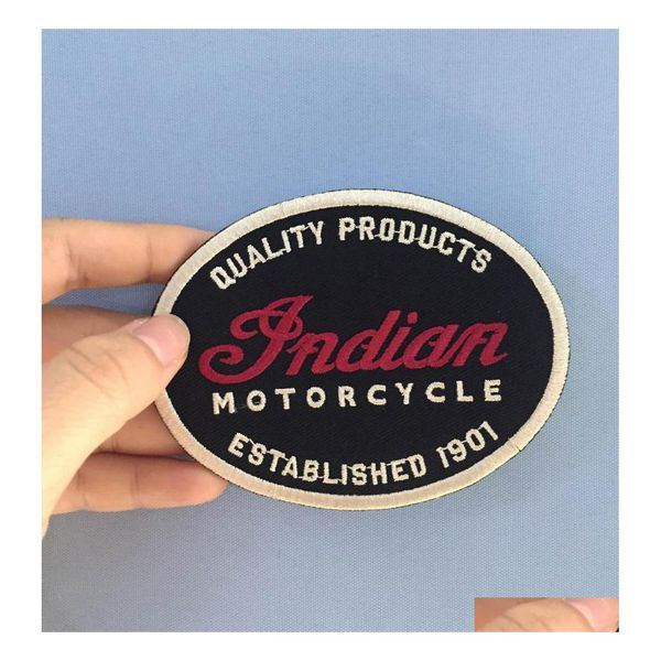 Nociones de costura Herramientas Indian Motorcycle Quality Leather 1901 Oval Biker Club Mc Chaqueta delantera Chaleco Bordado detallado Drop Deliver Dherh