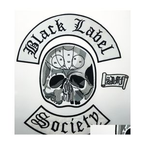 Outils de notions de couture en gros excellent 4pc Back Set Black Label Society Broidered Iron Biker Jacket Rider Gile sur n'importe quel v￪tement DHY9U