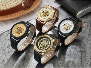 Sewor Mechanical Watch Automatische Beweging Leren Riem Heren Zakelijke Mode Horloges Sewl11-3