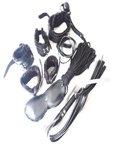 Sexo 7in1 BDSM Gear Kit de restricción de esclavitud Sexo PU Muñeco de la muñeca de la muñeca del tobillo del tobillo