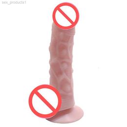 Consolador sexual para adultos, juguetes vibradores para mujer, pene grande de silicona realista con ventosa, pene postizo flexible FEYU