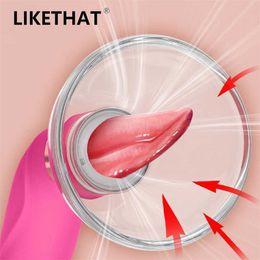 Masseur du sex-appeal Pussy Sucking Dildos Vibrator Toys for Woman Tongue Licking Clitoris Stimulator Masturateurs de mamelon