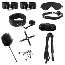 Sex-Bondage-Ausrüstung, Handschellen, Sexspiele, Peitschenknebel, Spielzeug-Set, BDSM-Sexspielzeug für Paare, 240106