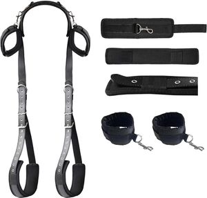 Kit de contraintes de bondage sexuel, cou de cou au poignet et en cuir BDSM, équipement de bondage sexuel réglable complet, jouet sexuel BDSM pour les jeux de couples