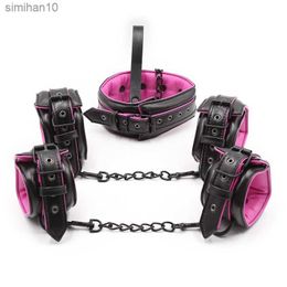 Sexe Couple En Cuir Bdsm Bondage Ensemble 3 pcs Contraintes Colliers Cheville Mains Pour Le Sexe Bondage Ensemble Sex Toys Pour Femmes Adultes L230518