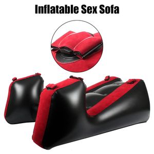 Sexe meubles aide jambe fendue canapé tapis outils sexuels pour couples femmes sexe chaise lit flocage PVC avec sangles gonflables jeux pour adultes 240129