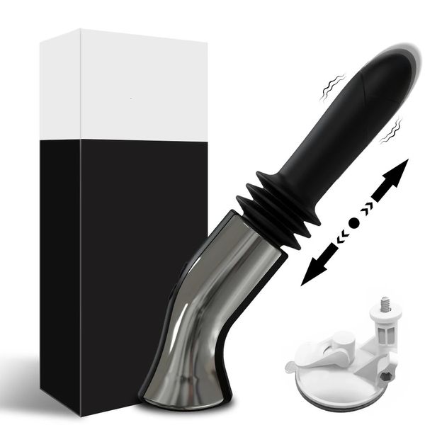 Máquina sexual automática telescópica consolador vibrador masajeador Gspot empuje retráctil masturbador femenino juguete adulto para mujeres 240312