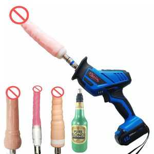 Jouets pour adultes Sex Machine Gun Machine de poussée automatique Perceuse électrique Machine d'amour avec 3 godes et tasse de masturbation masculine Meubles de sexe E5-110