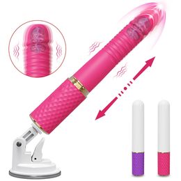 Sex Machine Télescopic Dildo Vibrator automatique Masseur vers le haut G Spot poussant rétractable Masturbation femelle des jouets vaginaux 240401