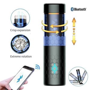 Sex Massager Kunstkut Bluetooth-bediening Automatische telescopische roterende vliegtuigbeker Elektrische masturbatie Echte vagina