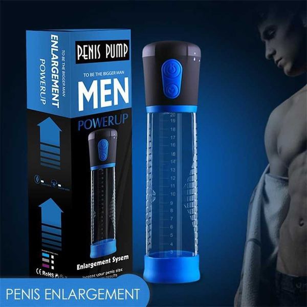 Sex Massager Sex MassagerMasajeador de juguete sexual Bomba de vacío eléctrica Agrandamiento del pene Masculino Mayor mejora Manga Extensor Juguete sexual Herramienta sexual para adultos para hombre