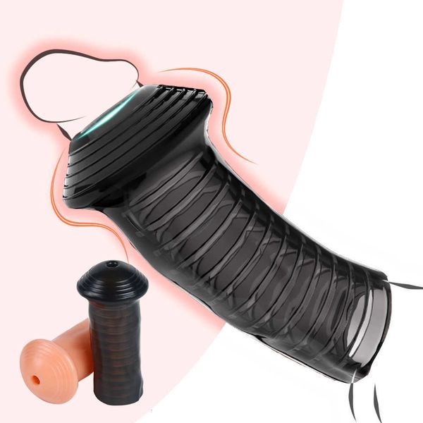 Masseur sexuel jouet masseur anneau de coq réutilisable Silicone retard éjaculation fournitures d'érection buse coq pour hommes gland nu