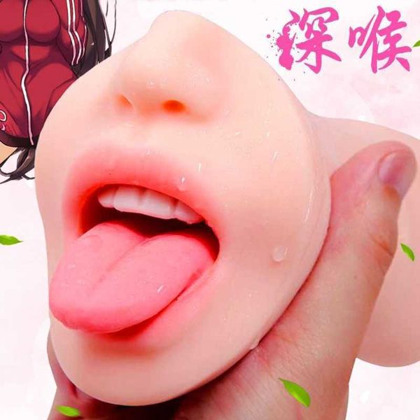 Masajeador sexual taza de avión ocupado beso de lengua molde invertido dispositivo de masturbación masculina productos sexuales productos de masturbación Manual