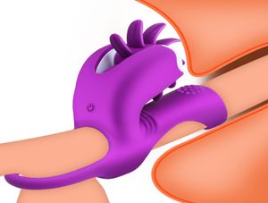 Sex Penis Ring Vibrators Rotatie Tong Likken Clitoris Stimulator Seksspeeltje voor Koppels2657042