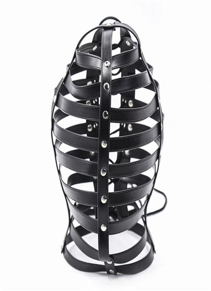 Produit de sexe nouveau cuir souple bondage capuche couvre-chef masque oculaire chien esclave adulte bdsm lit jeux sexe flirt jouet noir re2217386