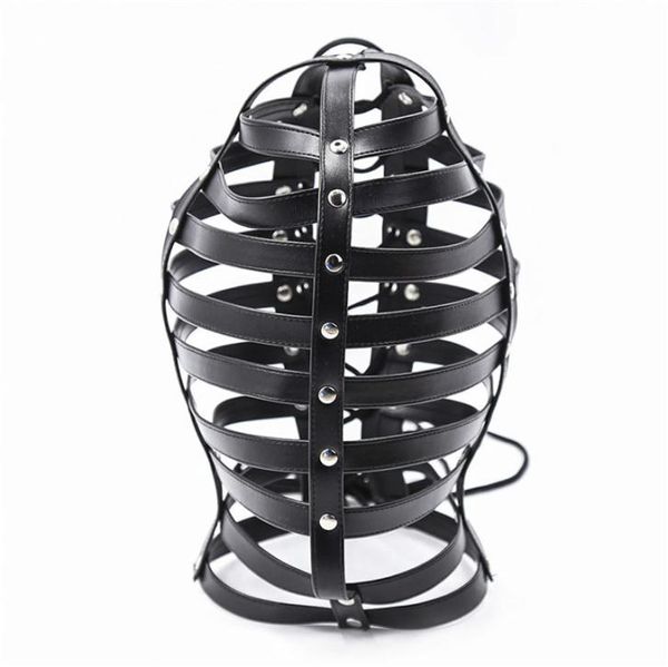 Produit de sexe nouveau cuir souple bondage capuche couvre-chef masque oculaire chien esclave adulte bdsm lit jeux sexe flirt jouet noir re6589932