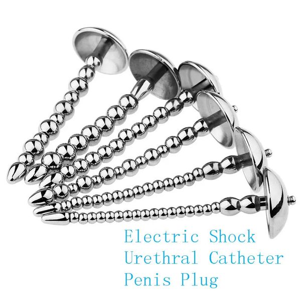 Produits de sexe prise de pénis dilatateurs urétraux à choc électrique outils de Stimulation de cathéter sonore jouets pour hommes 240102