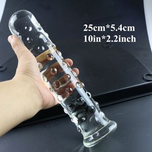 Sex Shop 25 cm Grote deeltjes stimuleren enorme grote glazen dildo g spot vagina masturbator gay anale kont plug seksspeeltjes voor vrouw mannen D18111304