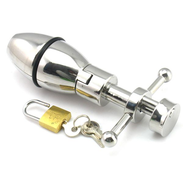 Sex Shop 304 En Acier Inoxydable Métal Ouvrable Anal Plugs Anus Lourd Perles Serrure Avec Poignées Sex Toys Pour Hommes Femmes Produits De Sexe Y1892803