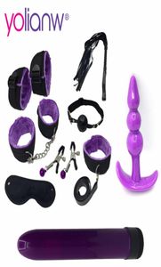 Sex shop Vibrateur balle avec Bondage Set Jouets sexy main et fouet collier féminin amour sexe produits sexuels intimes pour adultes Y18102401842022